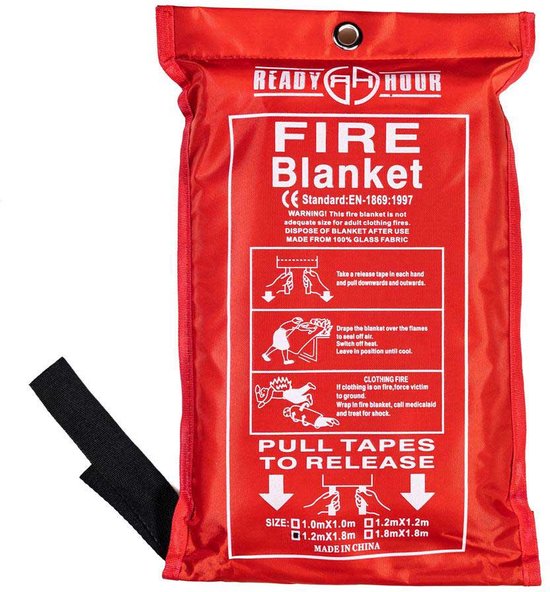 Nixnix - Blus deken 1,5m x 1,5m - Fire Blanket - Veiligheid - Keuken - Brand - Blusdeken