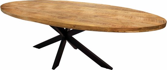 Kick Table de salle à manger Industrial Dax ovale - Mango - 240 cm