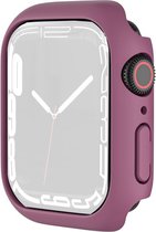 By Qubix Apple Watch 45mm Hard case (open front) - Wine red - Convient pour Apple Watch 45mm case - screen protector - Protection iWatch - Protect