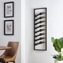 IN.HOMEXL Brickk Hangend Wijnrek - Industrieel Flessenrek - Minimalistisch - Zwart - Metaal - voor 8 Wijnflessen - 40 x 7 x 120 cm
