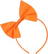 Oranje diadeem met strik - WK / EK - Koningsdag - Haarband - Kunststof - Nederland - Holland