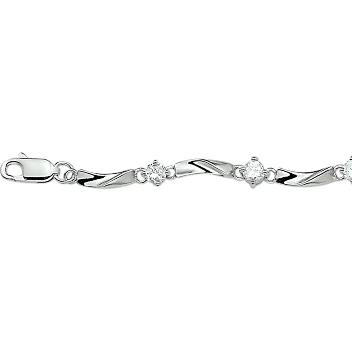 The Jewelry Collection Armband Zirkonia 5,0 mm 18,5 cm - Zilver