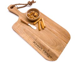 Serveerplank NIJKERKERVEEN - GELDERLAND met exacte coördinaten | Persoonlijk cadeau | Hout 40x18cm | Tapasplank van Jouw Plaats!