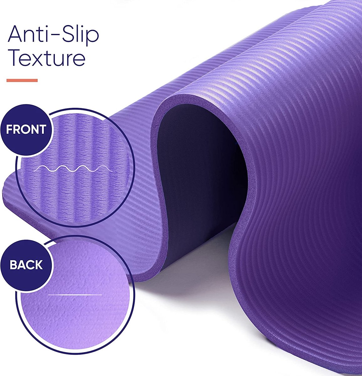 KG Physio Premium yogamat, gymnastiekmat, fitnessmat, trainingsmat of thuis met schouderriem 183 x 60 x 1 cm thumbnail 6