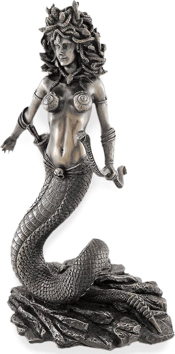 Veronese Design - Medusa Gebronsd Beeld - Zeer Gedetailleerd en Mooi - (hxbxd) 22cm x 14cm x 10cm