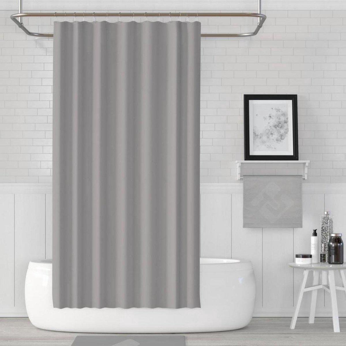 Zethome - Douchegordijn Grijs -120x200 cm - Polyester - Badkamer Gordijn - Shower Curtain - Waterdicht - Sneldrogend en Anti Schimmel - Wasbaar -Duurzaam - Grijs
