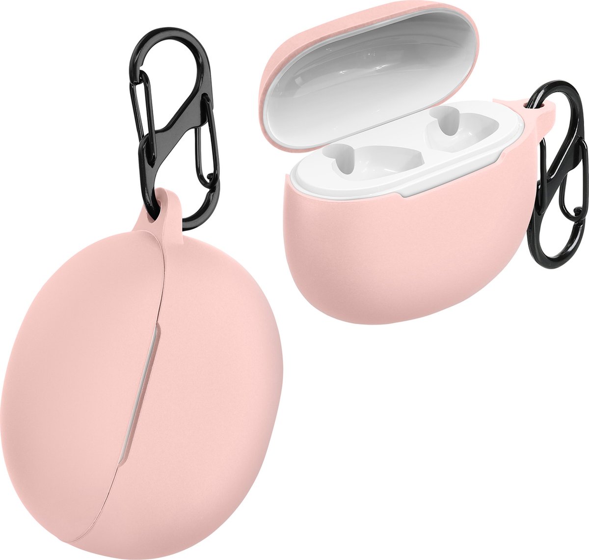 kwmobile Hoes voor Oppo Enco Air / Enco Air W32 - Siliconen cover voor oordopjes in roze