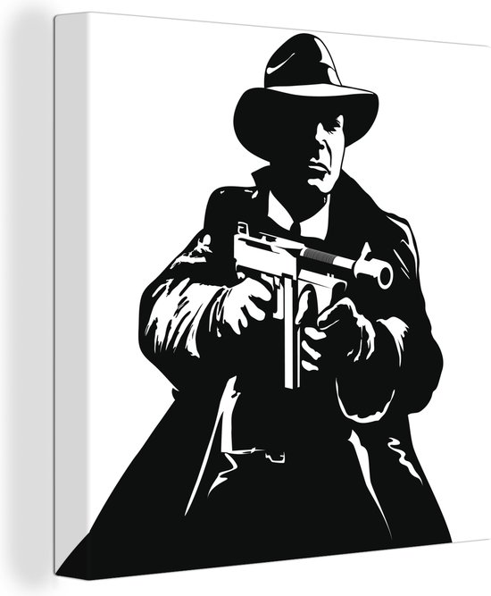 Illustration d un membre de la mafia avec une arme la main en