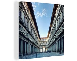 Canvas Schilderij De galerij van Uffizi op een zonnige dag - 20x20 cm - Wanddecoratie