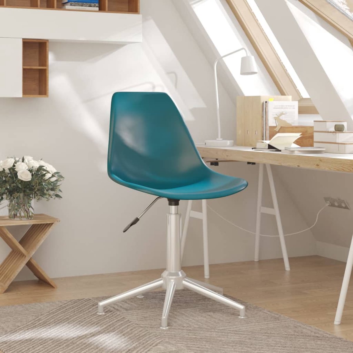 Prolenta Premium - Kantoorstoel draaibaar polypropeen turquoise