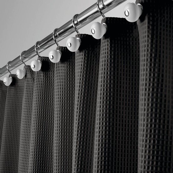 Stunq® Luxe Wit Douchegordijn Met Wafelpatroon Voor Een Stijlvolle Badkamer 180 X 183 Cm