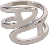 Fako Bijoux® - Sjaalklem - Sjaal Klem - Sjaal Ring - Ring Rond Gedraaid - 24x20mm - Zilverkleurig