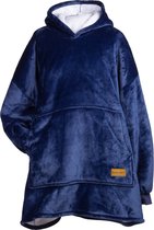 Vitapur Hoodie Deken - Plaid - Snuggle hoodie - Hoodie deken - Fleece Deken - Snuggie - Deken - Cadeau - Marineblauw