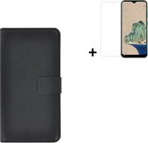 MoDo hoesje voor Nokia G60 - Kunstleer Book Case - Zwart hoesje met screenprotector
