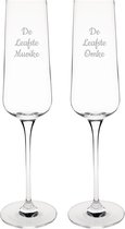Gegraveerde Champagneglas 27cl De Leafste Muoike-De Leafste Omke