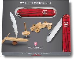 My first Victorinox Kinderzakmes - 9 functies - Transparant Rood - Inclusief Nekkoord My first Victorinox Kinderzakmes - 9 functies - Transparant Rood - Inclusief Nekkoord