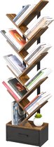 IN.HOMEXL - Skelton -Boekenkast - Boekenrek - Industrieel - Hout/metaal - Bruin/Zwart - 143 x 39 x 23 cm