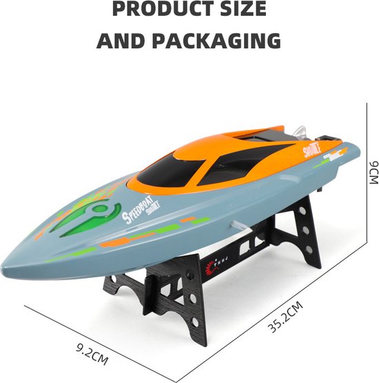 Bateau Télécommandé Catamaran RC SpeedBoat 2.4 Ghz Orange