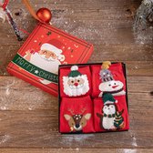 Smiling Socks® Antislip Sokken - Leuke sokken - 4-Pack - Unisex - Maat 35-43 - Kerstsokken - Katoen - Kerst Cadeau - Cadeau voor hem en haar