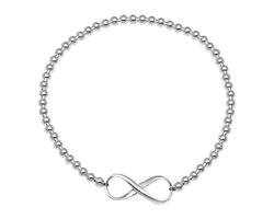 Zilveren armband vrouw | Zilveren armband met bolletjes en infinity teken