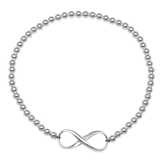 Zilveren armband vrouw | Zilveren armband met bolletjes en infinity teken