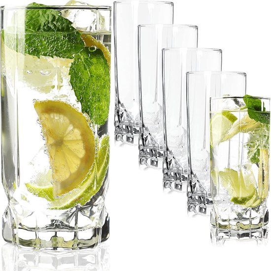 KADAX Verres à boire, lot de 6 verres à eau, verres à jus en verre, verres  pour eau