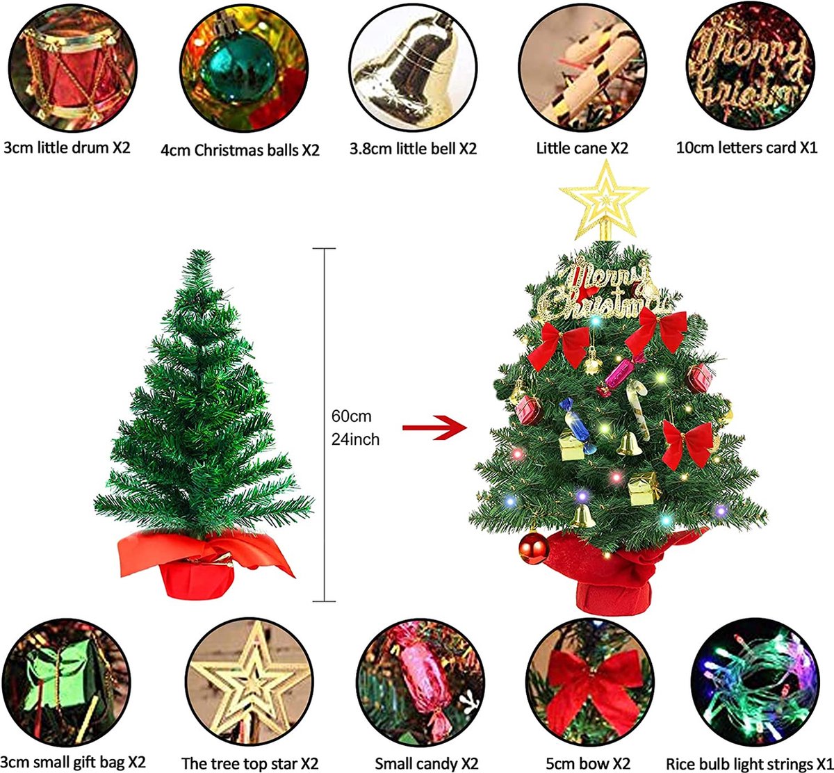 Kunstkerstboom – Premium kwaliteit - realistische kerstboom – duurzaam 35 x 10 x 60,96 cm