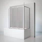 Paroi de bain Schulte - 3 parties - avec paroi latérale - pour une baignoire de 75 cm - 129x75x140cm - profilé en aluminium - verre de sécurité transparent - art. D1603 01 50