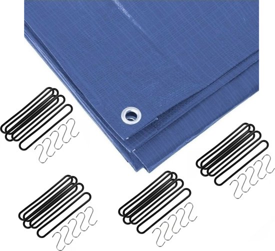 4m x 6m afdekzeil, geweven zeil, 180 g/m², waterdicht zeil met ogen, beschermend zeil, bootzeil, houtzeil voor tuinmeubels, zwembadafdekking, trampoline, dakzeil, scheurvast, schimmelresistent (grijs