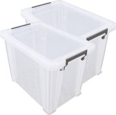 Whitefurze Opbergbox - 3x stuks - 18,5 liter - Transparant - 40 x 26 x 29 cm