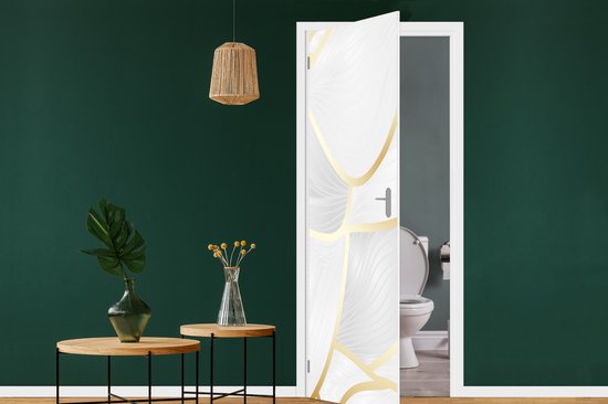 Deursticker Abstract patroon met gouden lijnen - 85x215 cm - Deurposter