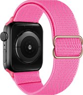 Horloge Band Geschikt voor Apple Watch 1-8 / SE (38/40/41 mm) Bandje Nylon Met Verstelbare Gesp - Roze