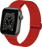 Horloge Bandje Geschikt voor Apple Watch 38/40/41 mm Bandje Nylon Polsband - Stoffen Bandje Geschikt voor Apple Watch 1-8 / SE (38/40/41 mm) Bandje - Rood