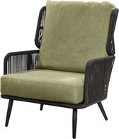 Yoi - Tsubasa lounge chair alu black/rope black/emerald green