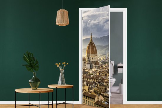 Deursticker Italië - Zonsondergang - Florence - 75x205 cm - Deurposter