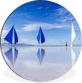 Paraws à la plage de Boracay Wall cercle aluminium ⌀ 90 cm - tirage photo sur cercle mural / cercle vivant / cercle de jardin (décoration murale)