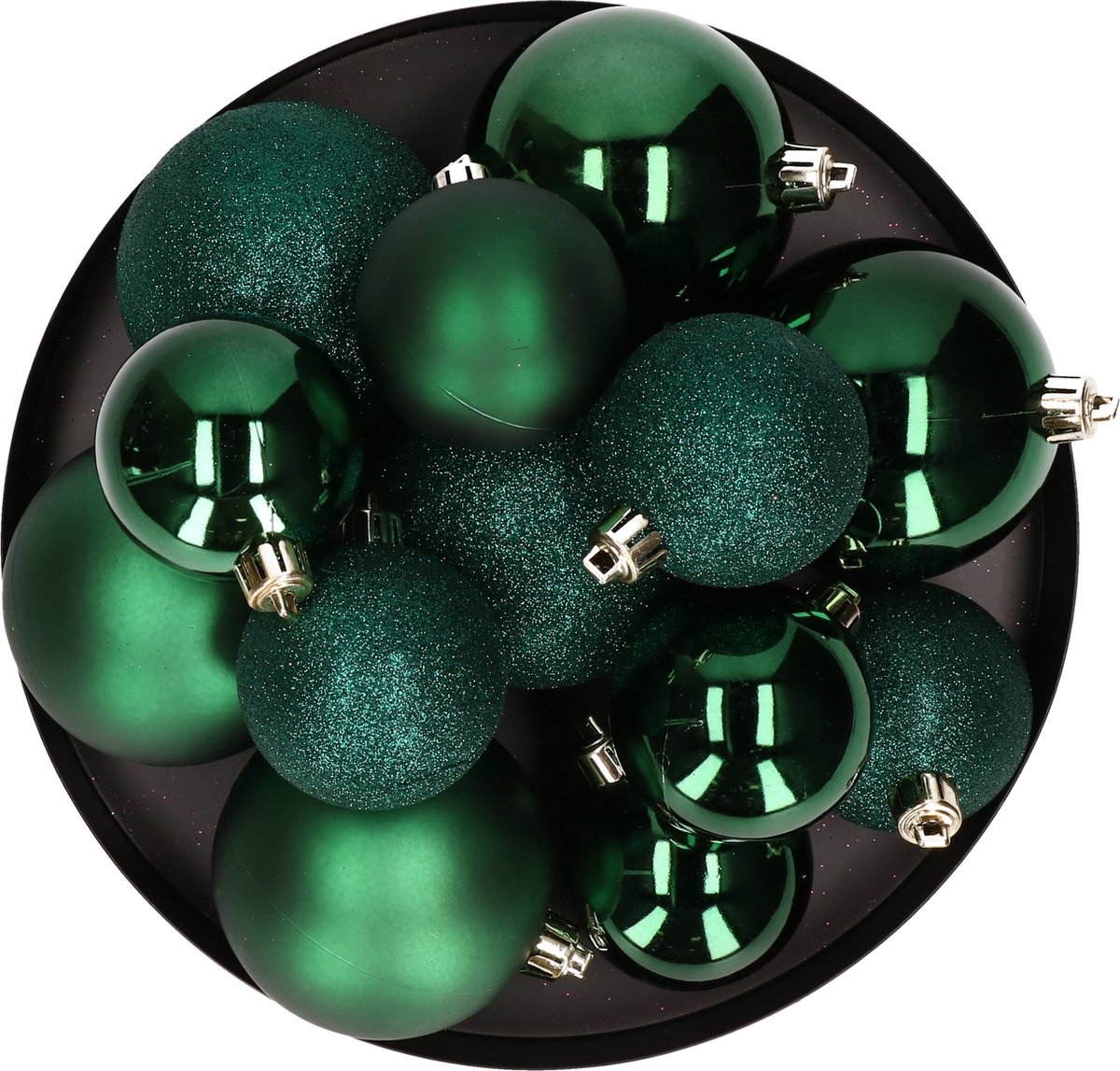 Cosy & Trendy Kerstballen - 6x st - groen - 8 cm - kunststof - kerstversiering - kerstboomversiering