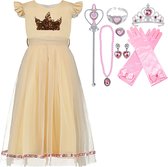 Livre Sinterklaas - Robe de princesse Fille - Robe d'habillage Fille - Robe rose - taille 104/110(110) - avec couronne à sequins - Y compris les accessoires - Robe de soirée - Robe de communion
