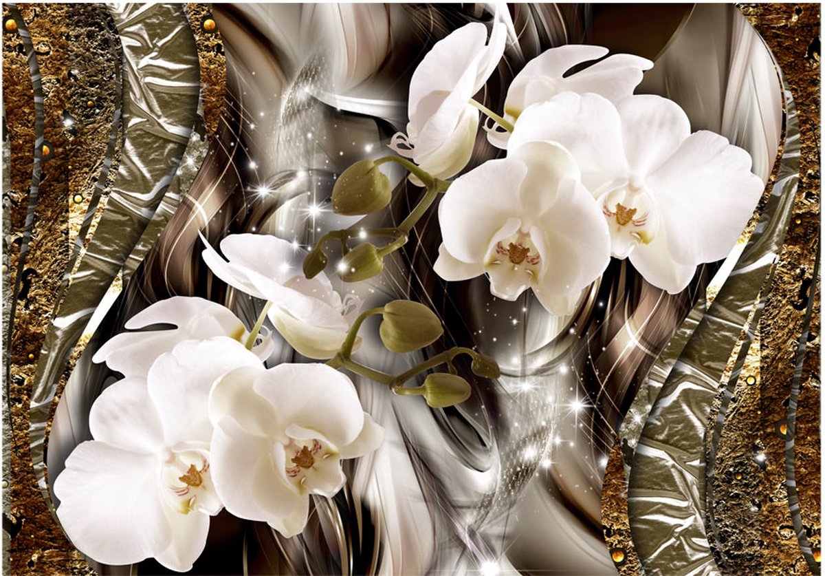 Fotobehangkoning - Behang - Vliesbehang - Fotobehang Sprankelende Bloemen - Hotel Chique - Seekers of Beauty - 400 x 280 cm