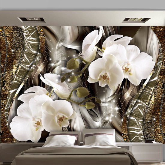 Fotobehangkoning - Behang - Vliesbehang - Fotobehang Sprankelende Bloemen - Hotel Chique - Seekers of Beauty - 250 x 175 cm