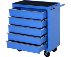 HOMCOM - Mobiele Werkplaatswagen - Gereedschapswagen - met 5 Laden - E2-0005