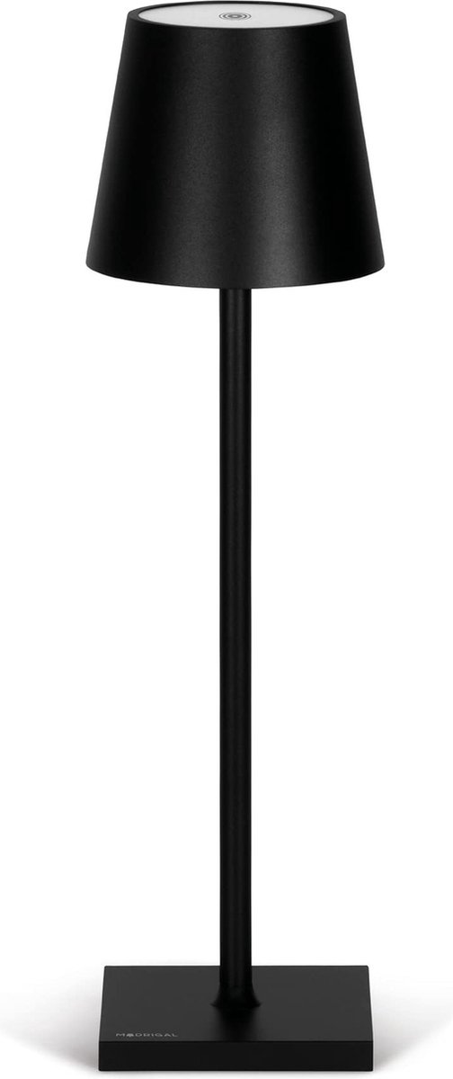 Oplaadbare Tafellamp - Tafellamp Slaapkamer En Woonkamer - Draadloze Tafellamp Voor Binnen en Buiten - Draadloze Tafellamp op Batterijen- Tafellamp Oplaadbaar - Tafellamp Zwart - 38cm