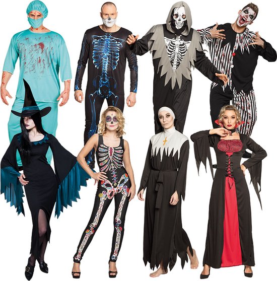 Boland - Kostuum Halloween man/vrouw 8 assorti - Volwassenen - Monster - Halloween en Horror