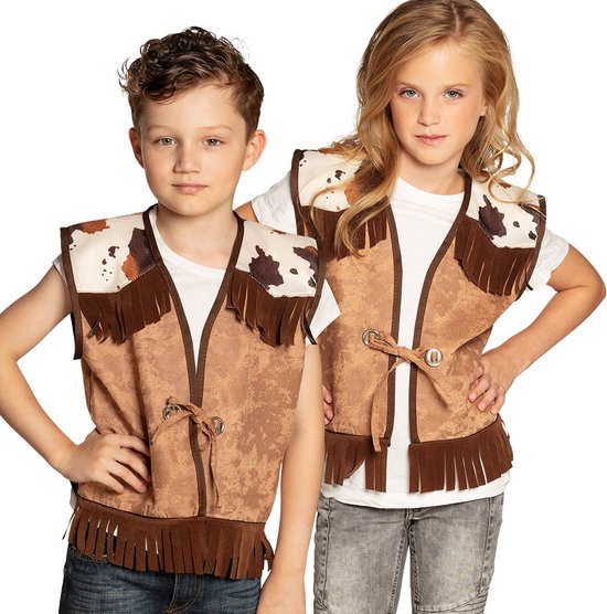 BOLAND BV - Gilet western marron clair pour enfants - 140/152 (10-12 ans) - Déguisements enfants