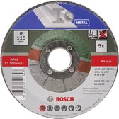 Bosch slijpschijven set - Voor metaal - 115 x 2,5 mm - gebogen - 5 stuks