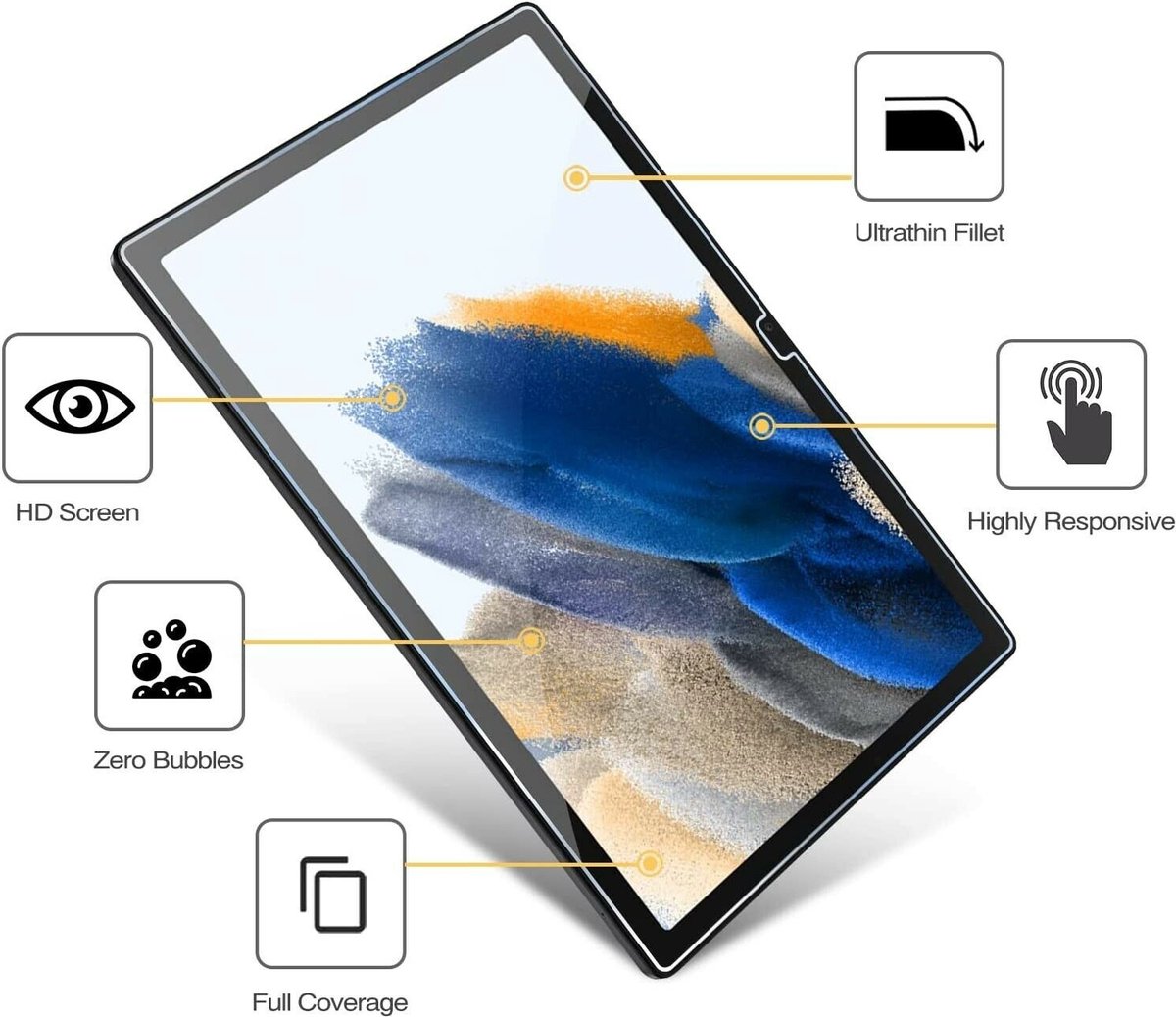 Fonu Glazen screen protector Geschikt voor Samsung Galaxy Tab A8 - 10.5 inch