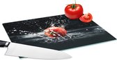 Glazen Snijplank - 28x20 - Tomaat - Groente - Stilleven - Water - Rood - Snijplanken Glas