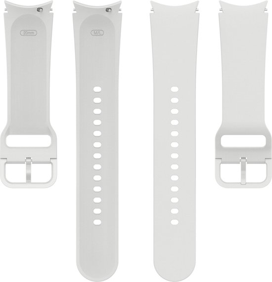 Bracelet en Siliconen pour Samsung Galaxy Watch 4, Watch 4 Classic, Watch 5 et Watch 5 Pro - taille M/L - gris clair