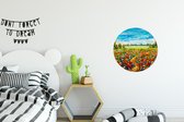Wandcirkel - Bloemen - Olieverf - Natuur - Muurdecoratie - Kamerdecoratie - ⌀ 30 cm - Muurcirkel - Wanddecoratie rond