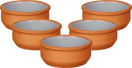 La Dehesa - Set 18x plats à tapas/crème brûlée terre cuite/gris 8 cm